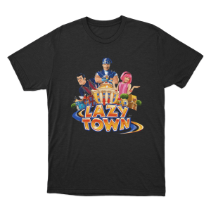 Lazy Town Classic Trio Logo Unisex T Shirt Black