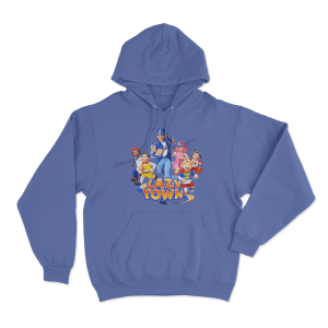 Lazy Town Heroes Running Together Unisex Hoodie Blue