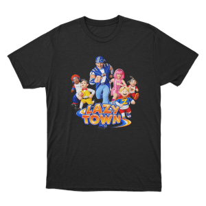Lazy Town Heroes Running Together Unisex T Shirt Black