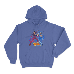 Robbie And Sportacus Unisex Hoodie Blue