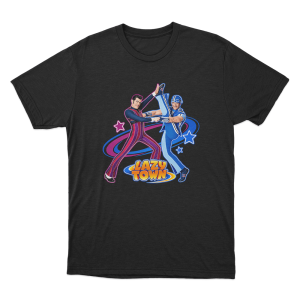 Robbie And Sportacus Unisex T Shirt Black